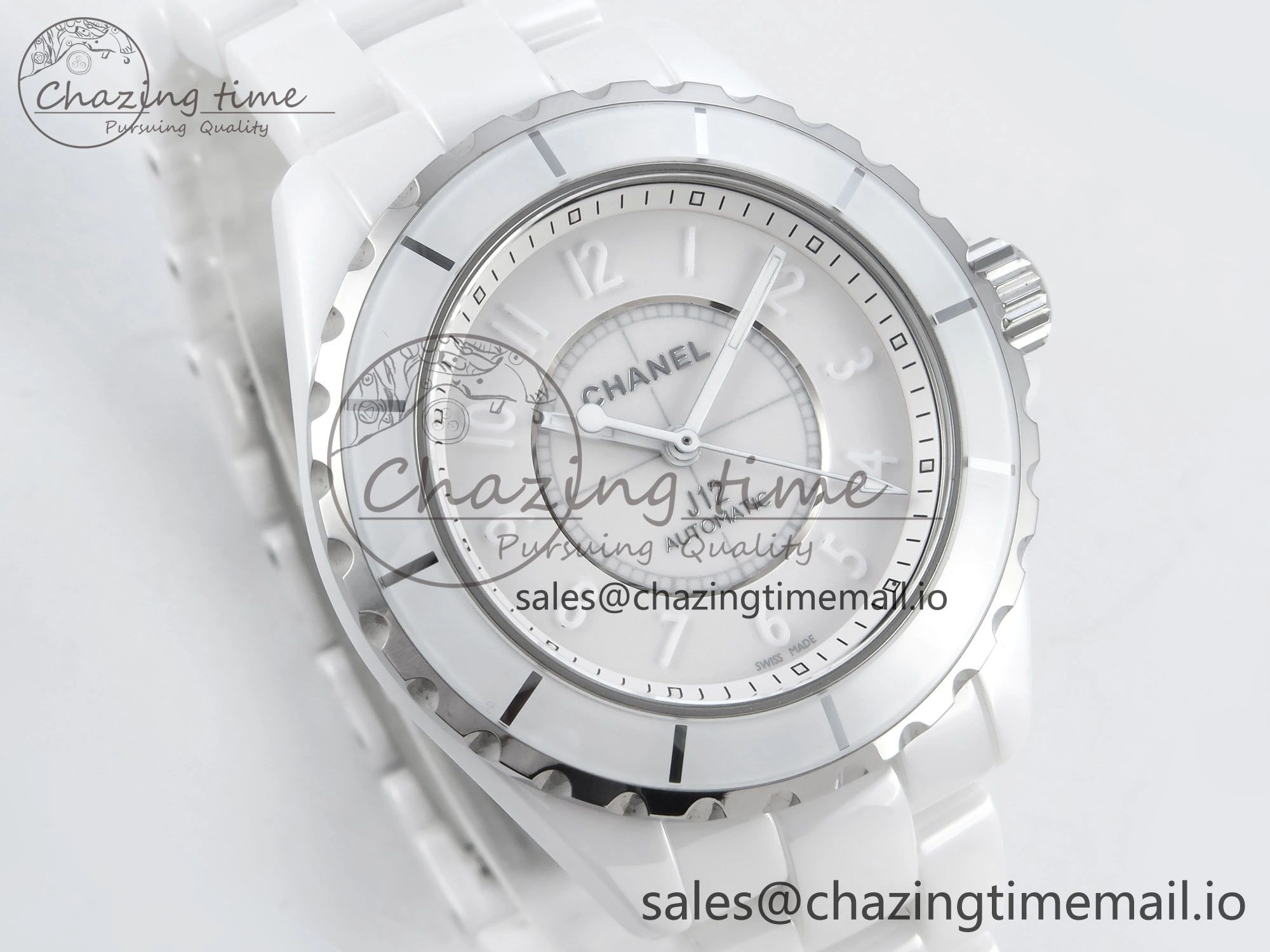 J13 38mm White Ceramic HTF 1:1 Best Edition White Dial Numbers Makers on Bracelet A2892