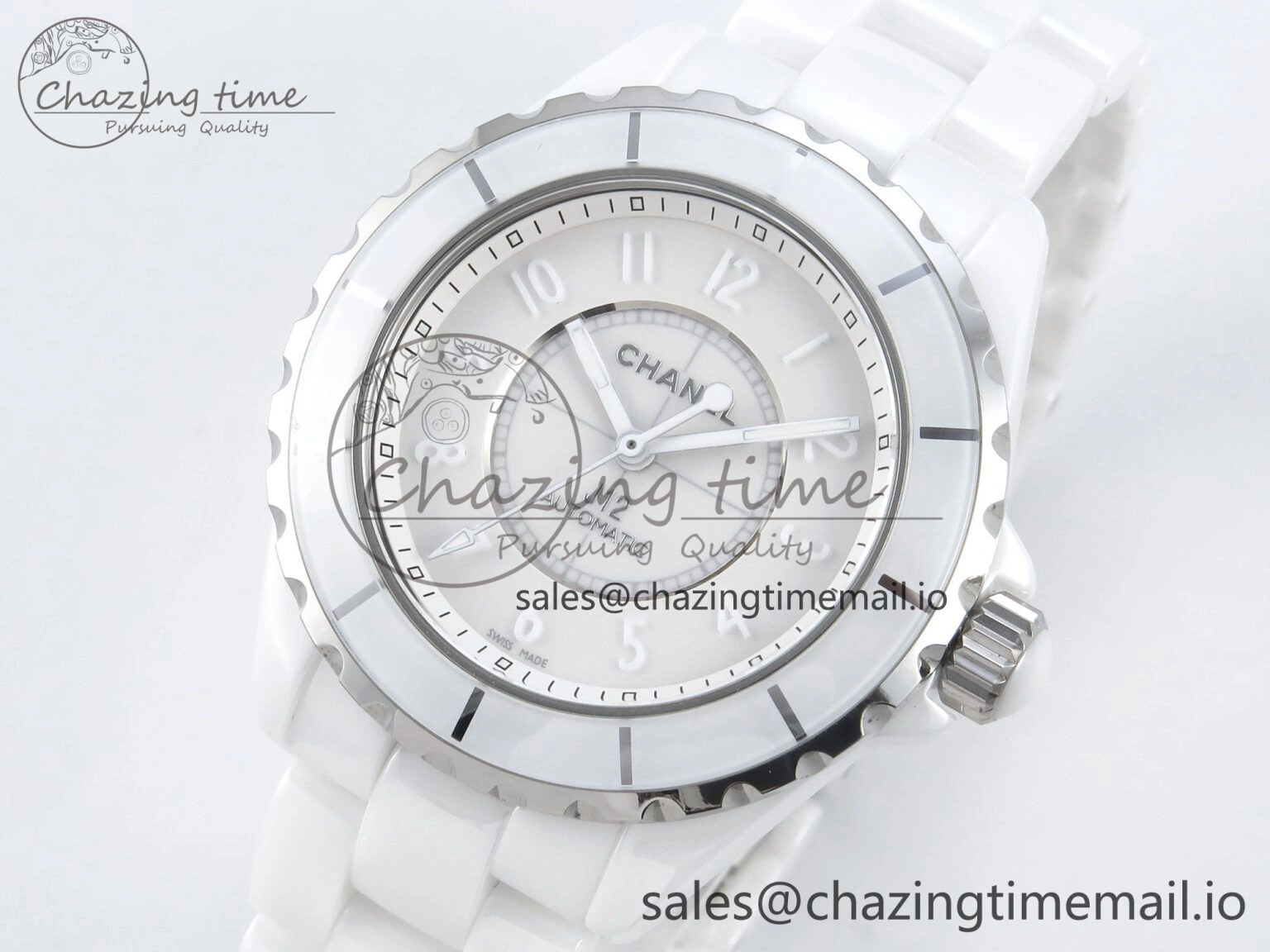 J13 38mm White Ceramic HTF 1:1 Best Edition White Dial Numbers Makers on Bracelet A2892