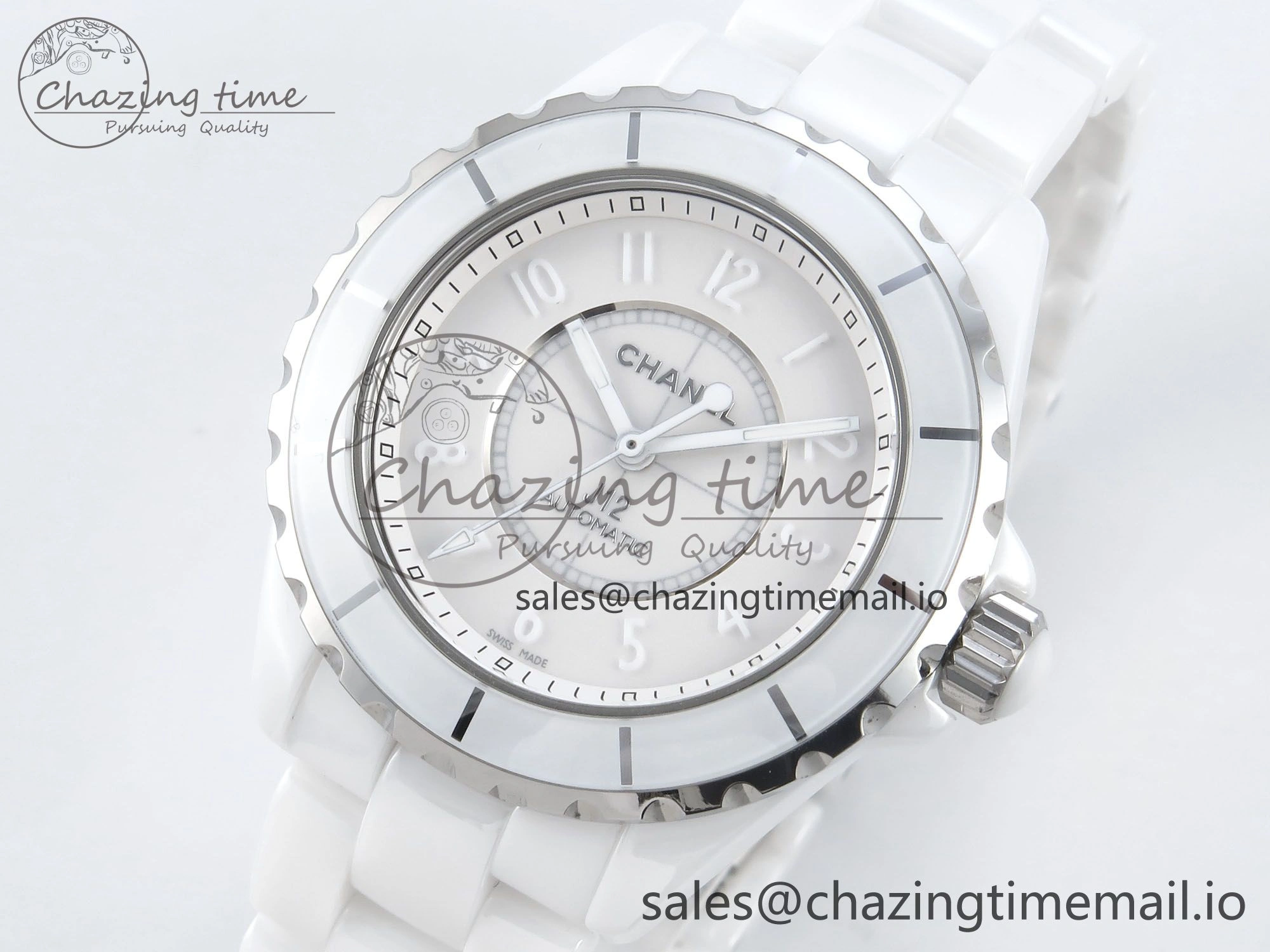J13 38mm White Ceramic HTF 1:1 Best Edition White Dial Numbers Makers on Bracelet A2892