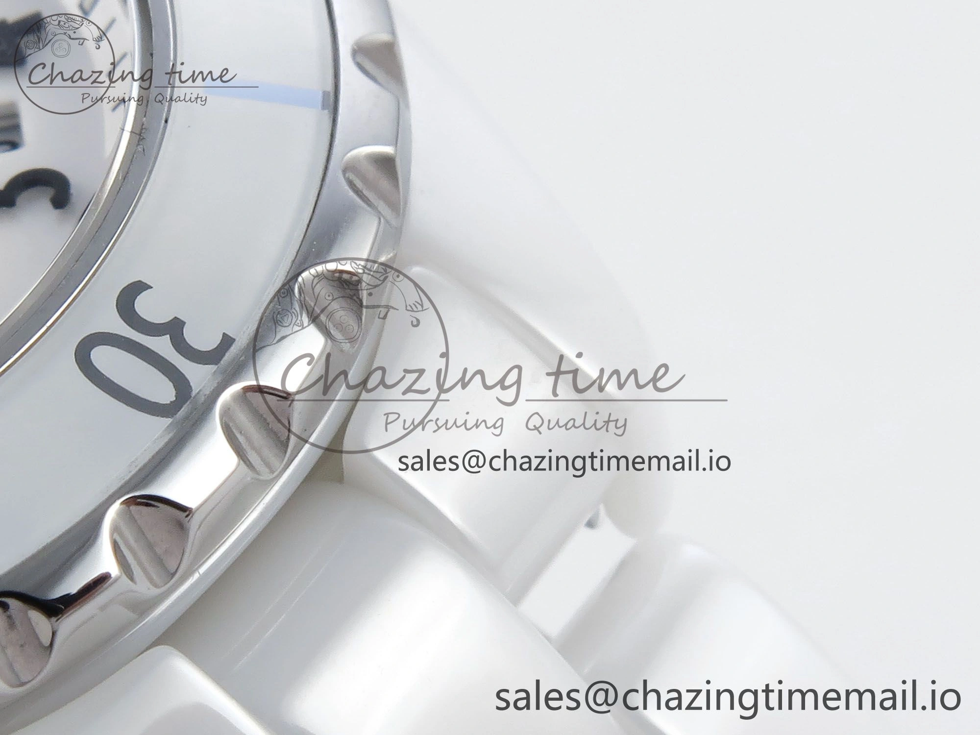 J13 38mm White Ceramic HTF 1:1 Best Edition White Dial on Bracelet Swiss Quartz