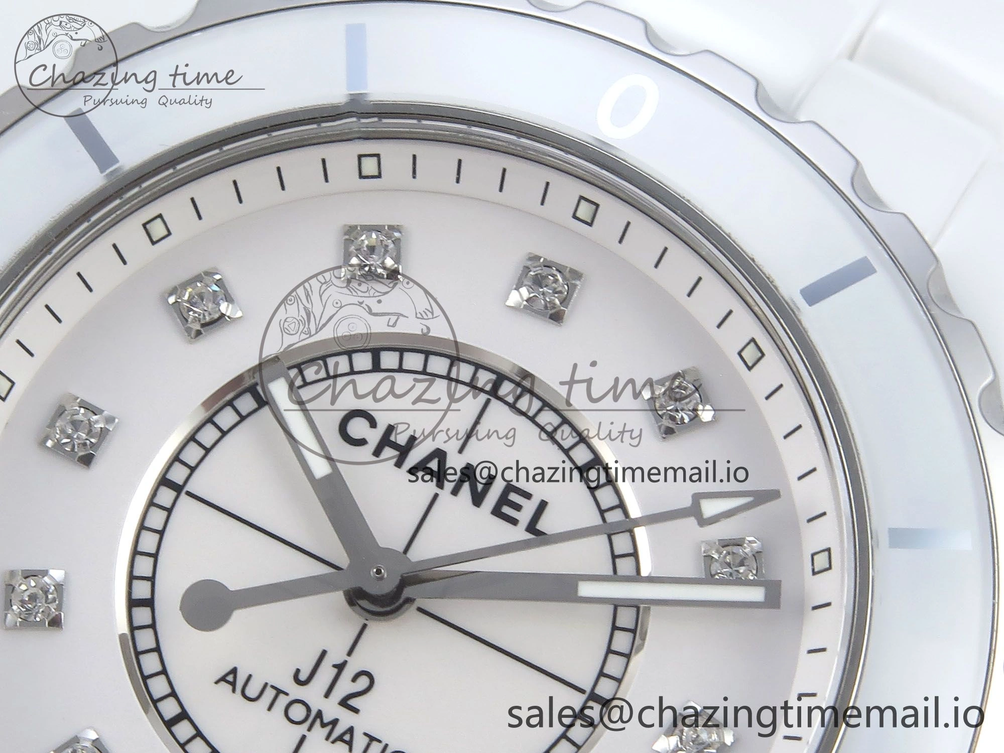 J13 38mm White Ceramic HTF 1:1 Best Edition White Diamonds Dial on Bracelet A2892