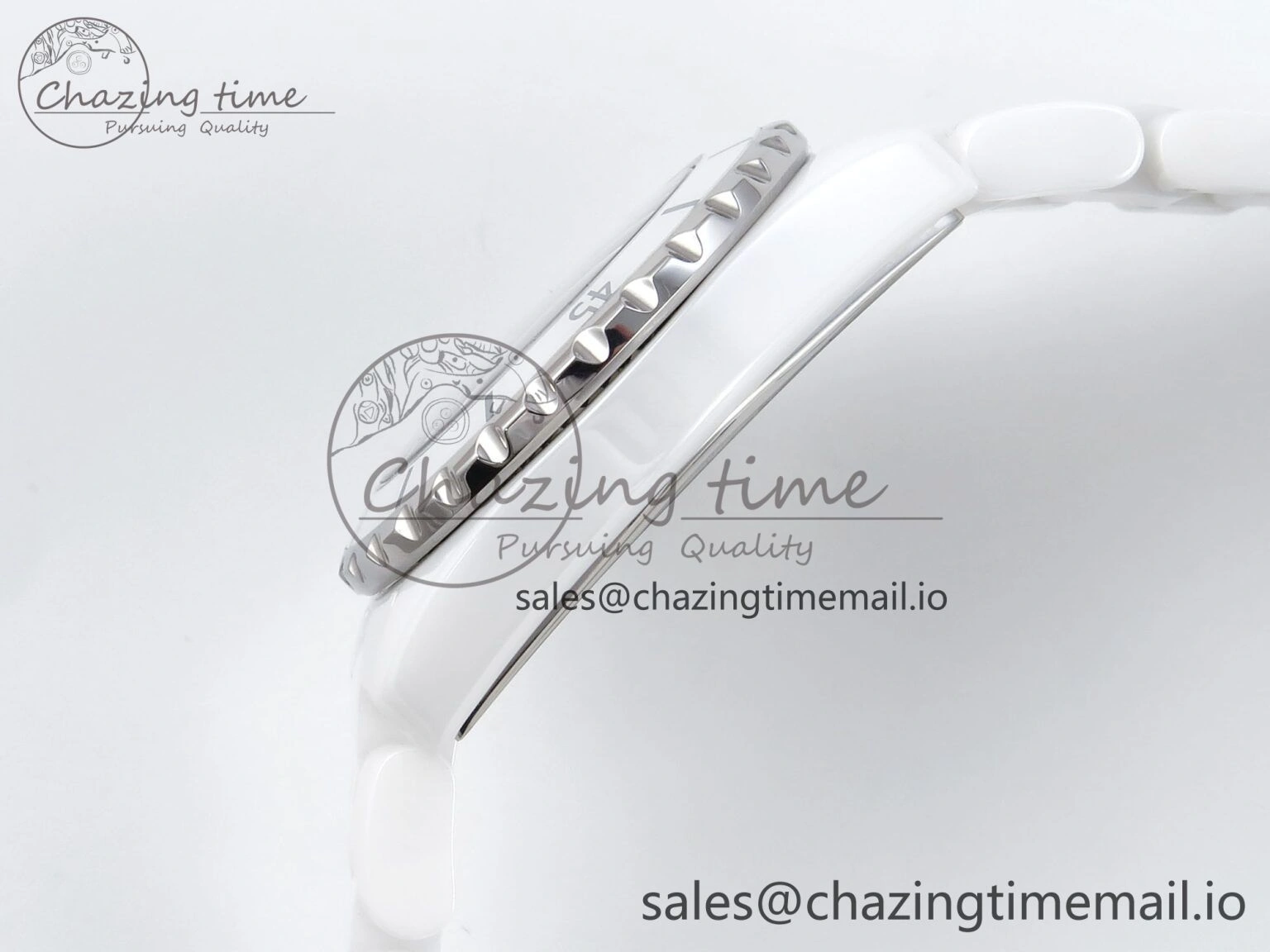 J13 38mm White Ceramic HTF 1:1 Best Edition White MOP Dial on Bracelet Swiss Quartz