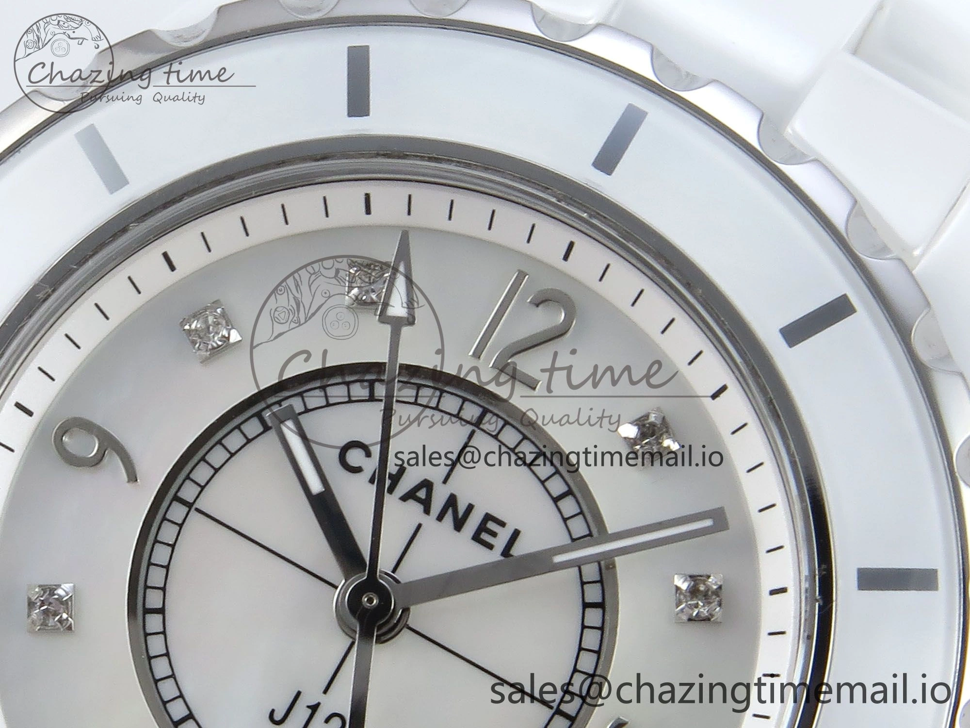 J13 38mm White Ceramic HTF 1:1 Best Edition White MOP Dial on Bracelet Swiss Quartz