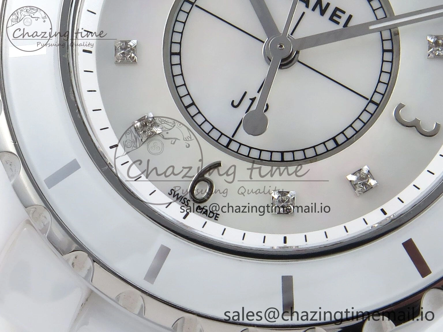 J13 38mm White Ceramic HTF 1:1 Best Edition White MOP Dial on Bracelet Swiss Quartz