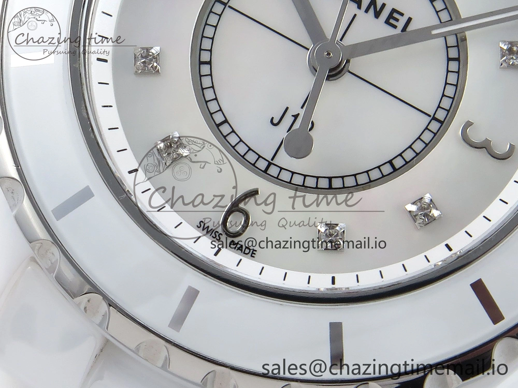 J13 38mm White Ceramic HTF 1:1 Best Edition White MOP Dial on Bracelet Swiss Quartz