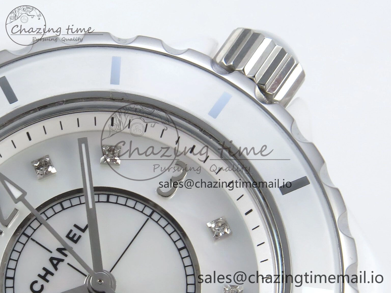 J13 38mm White Ceramic HTF 1:1 Best Edition White MOP Dial on Bracelet Swiss Quartz