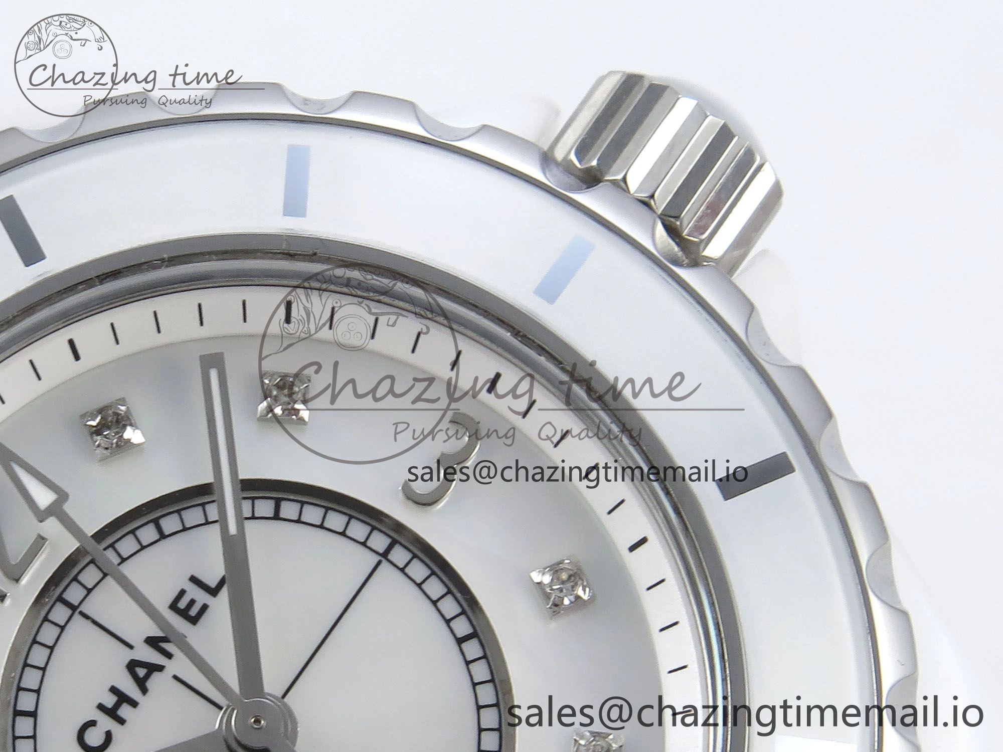 J13 38mm White Ceramic HTF 1:1 Best Edition White MOP Dial on Bracelet Swiss Quartz