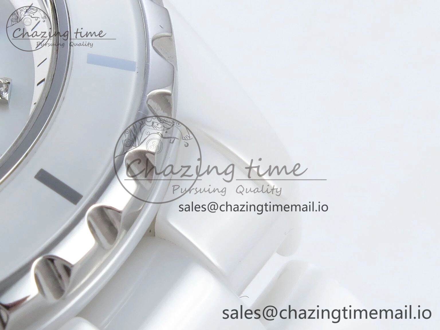 J13 38mm White Ceramic HTF 1:1 Best Edition White MOP Dial on Bracelet Swiss Quartz