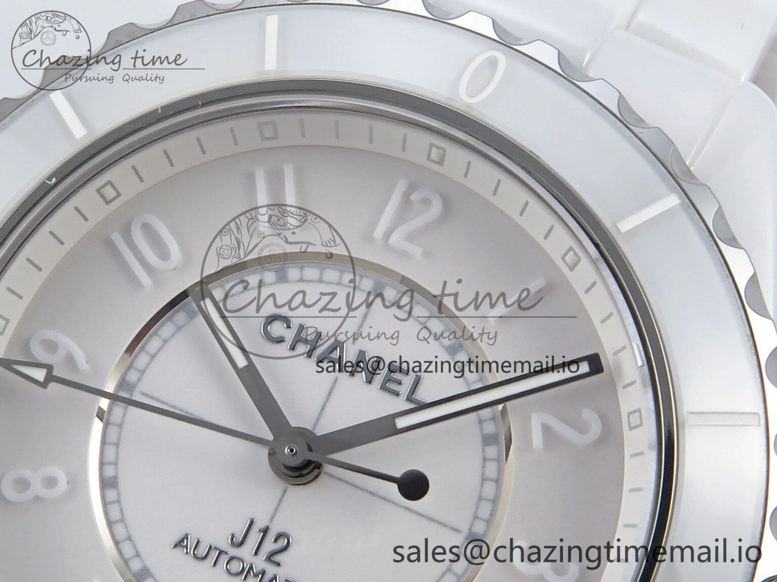 J13 38mm White Ceramic HTF 1:1 Best Edition White Numbers Dial on Bracelet A12.1