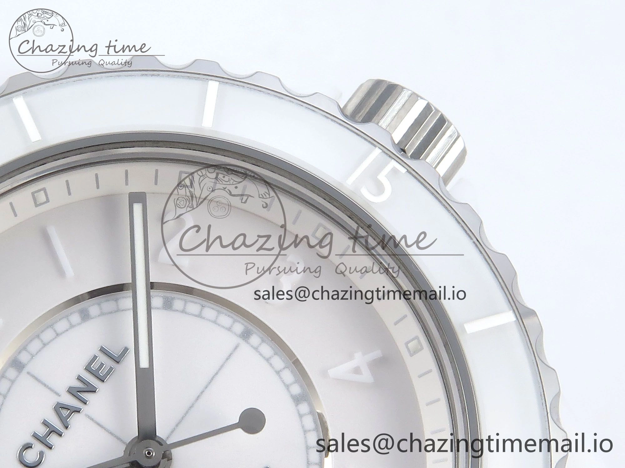 J13 38mm White Ceramic HTF 1:1 Best Edition White Numbers Dial on Bracelet A12.1
