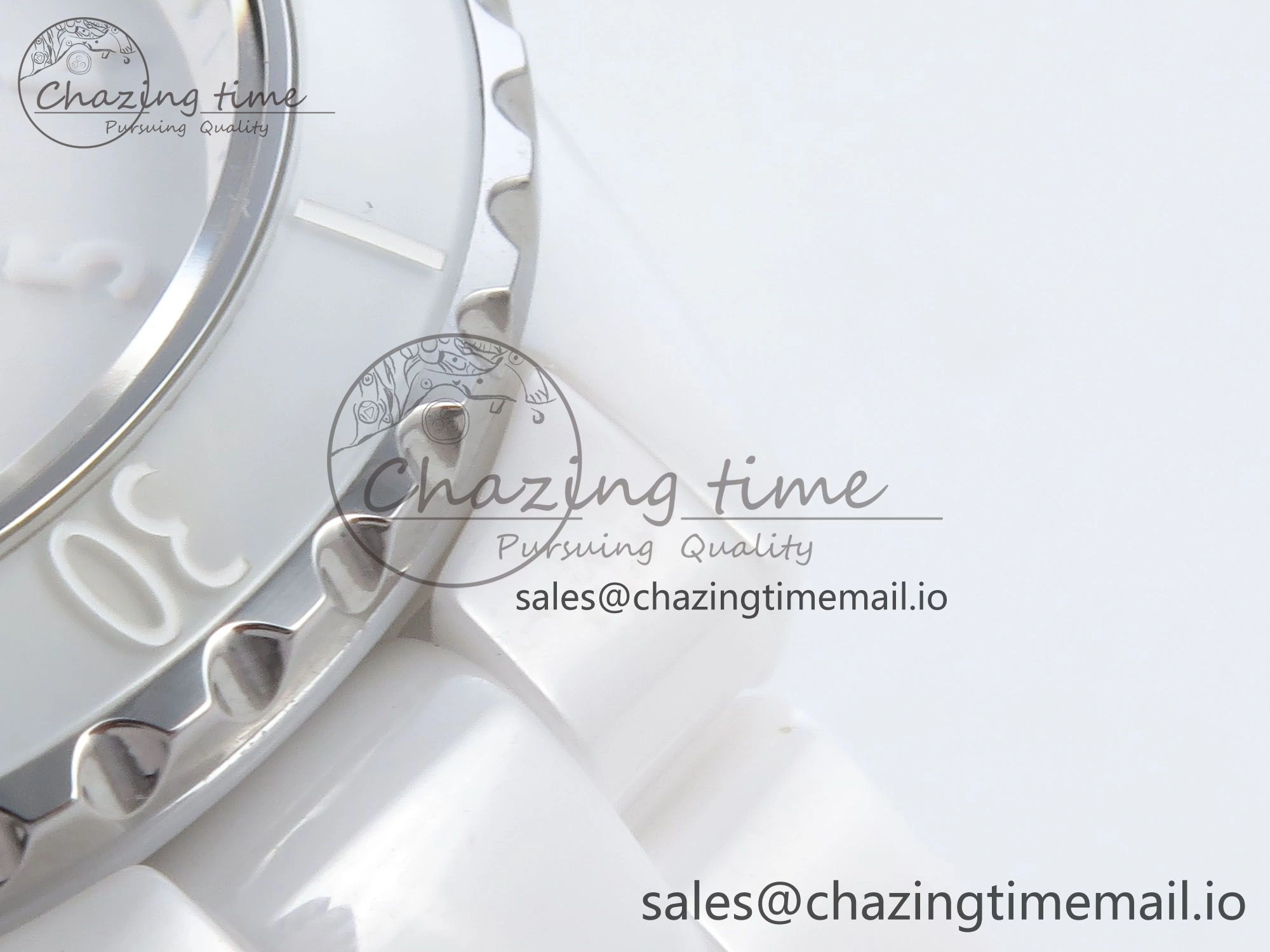 J13 38mm White Ceramic HTF 1:1 Best Edition White Numbers Dial on Bracelet A12.1