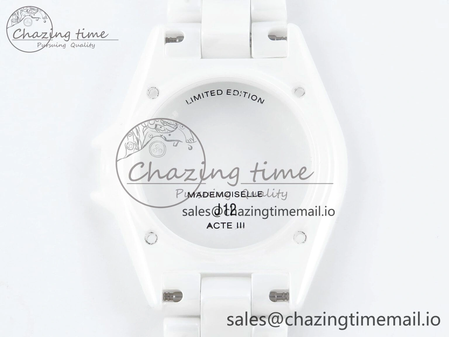 J13 38mm White Ceramic HTF 1:1 Best Edition White Numbers Dial on Bracelet A12.1