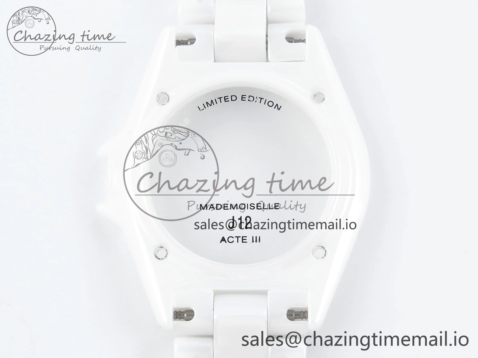 J13 38mm White Ceramic HTF 1:1 Best Edition White Numbers Dial on Bracelet A12.1