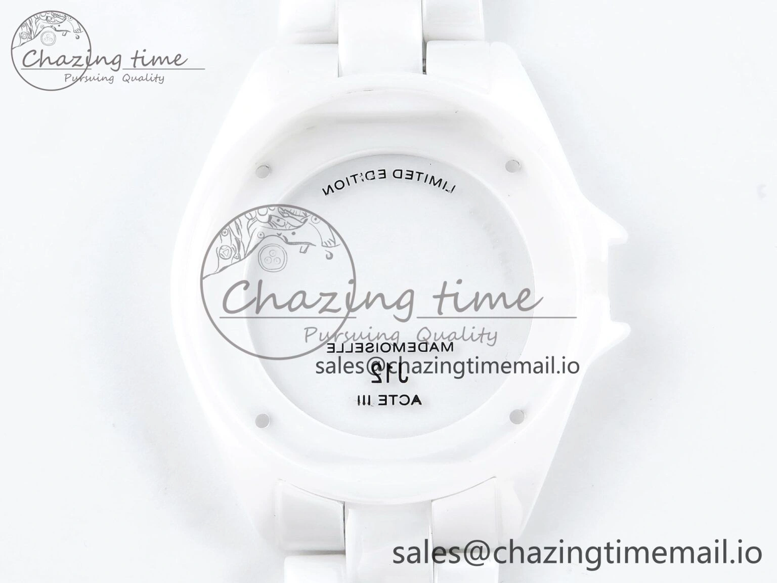 J13 38mm White Ceramic HTF 1:1 Best Edition White Numbers Dial on Bracelet A12.1