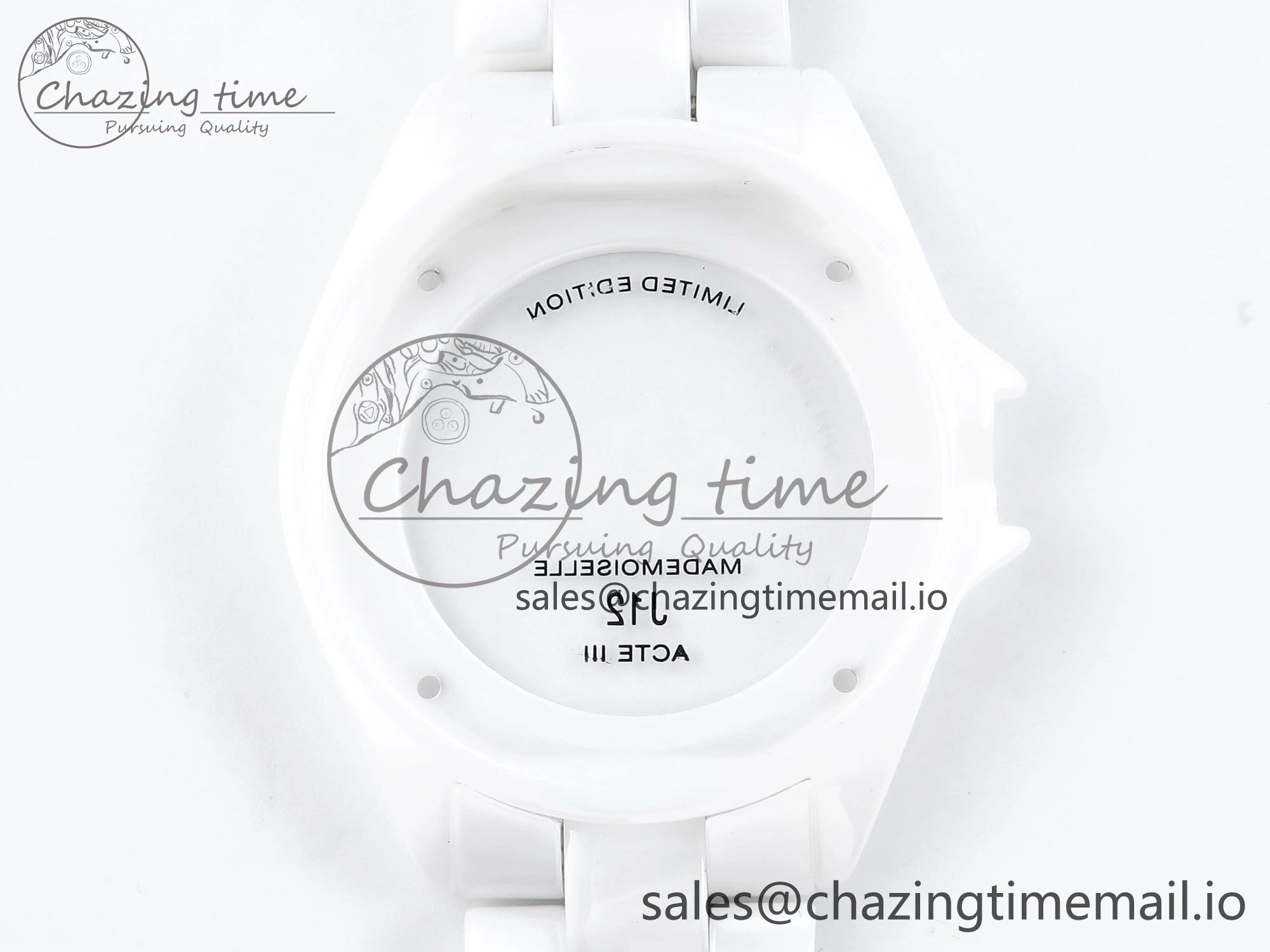 J13 38mm White Ceramic HTF 1:1 Best Edition White Numbers Dial on Bracelet A12.1