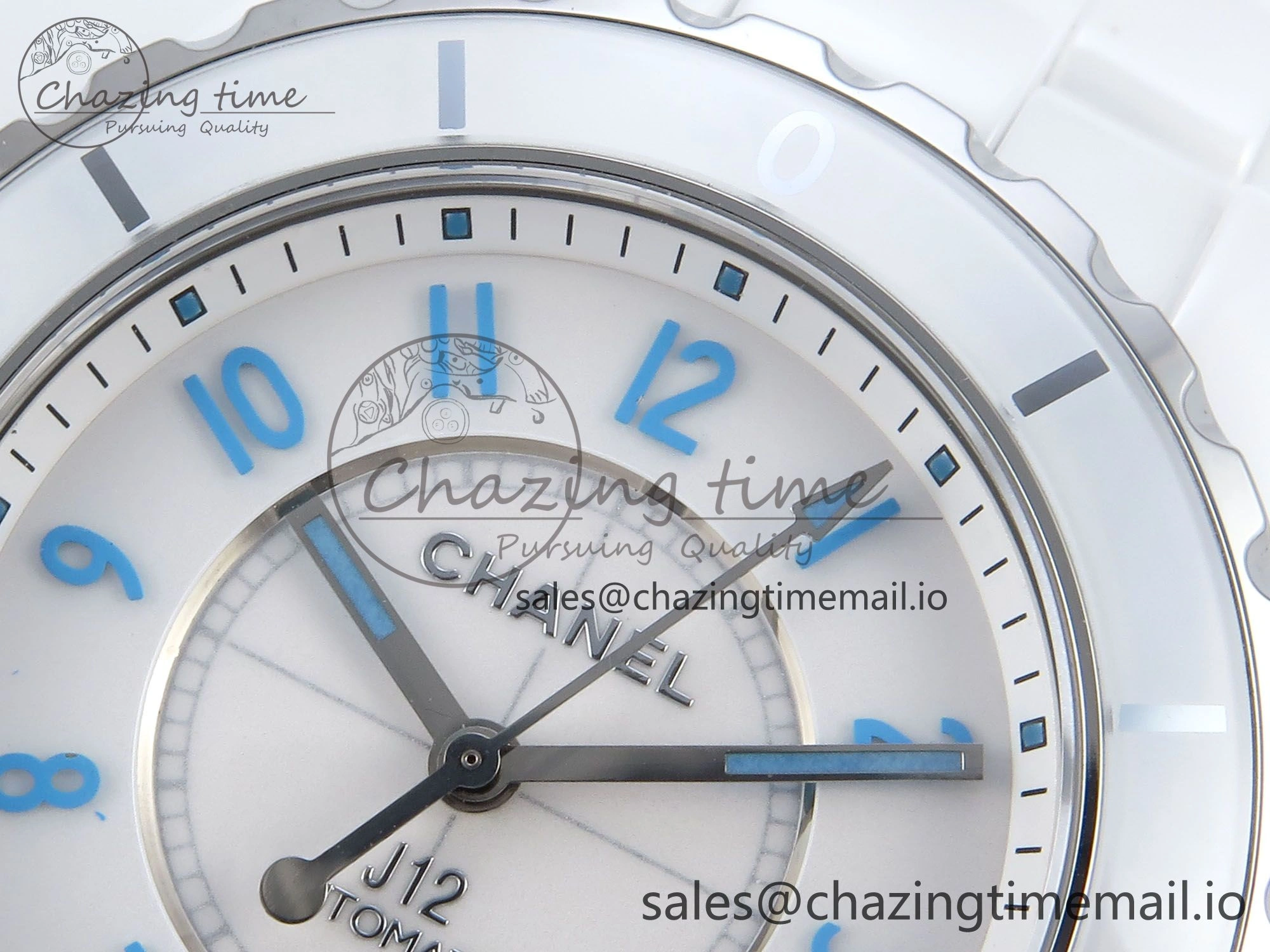 J13 38mm White Ceramic HTF 1:1 Best Edition White Blue Dial on Bracelet A2892