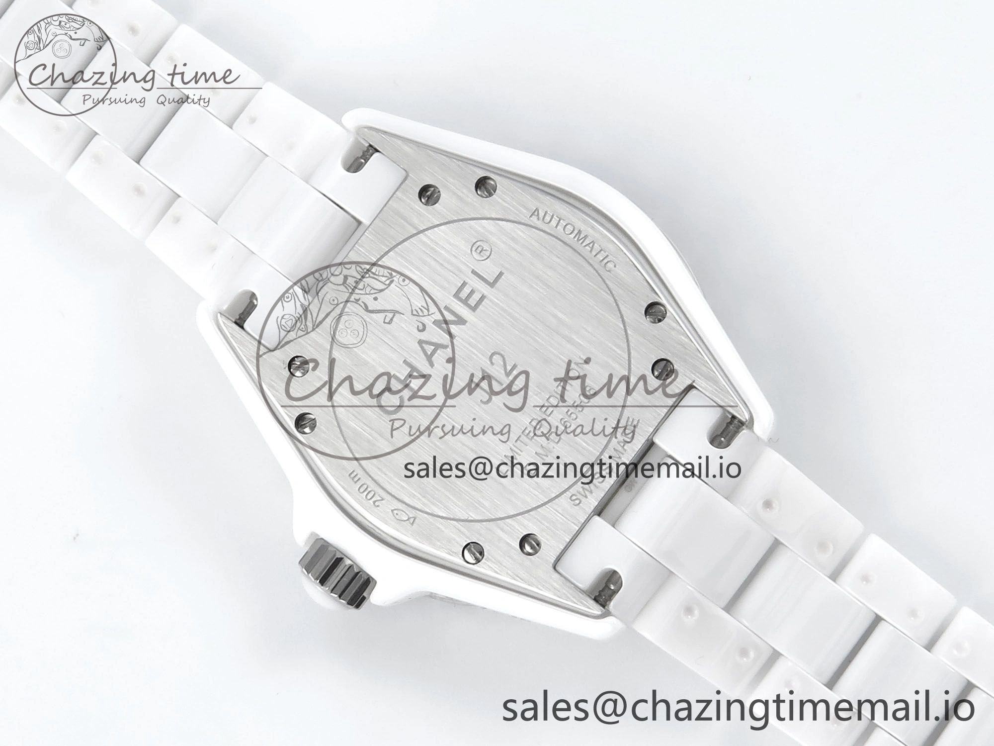 J13 38mm White Ceramic HTF 1:1 Best Edition White Blue Dial on Bracelet A2892