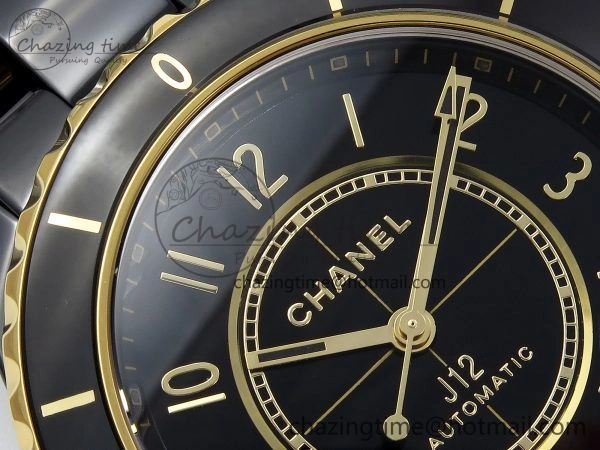 J13 38mm YG Black Ceramic BVF 1:1 Best Edition Black Dial on Bracelet A12.1