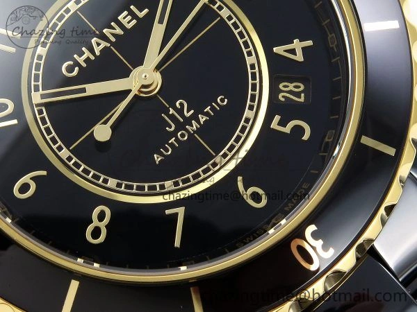 J13 38mm YG Black Ceramic BVF 1:1 Best Edition Black Dial on Bracelet A12.1