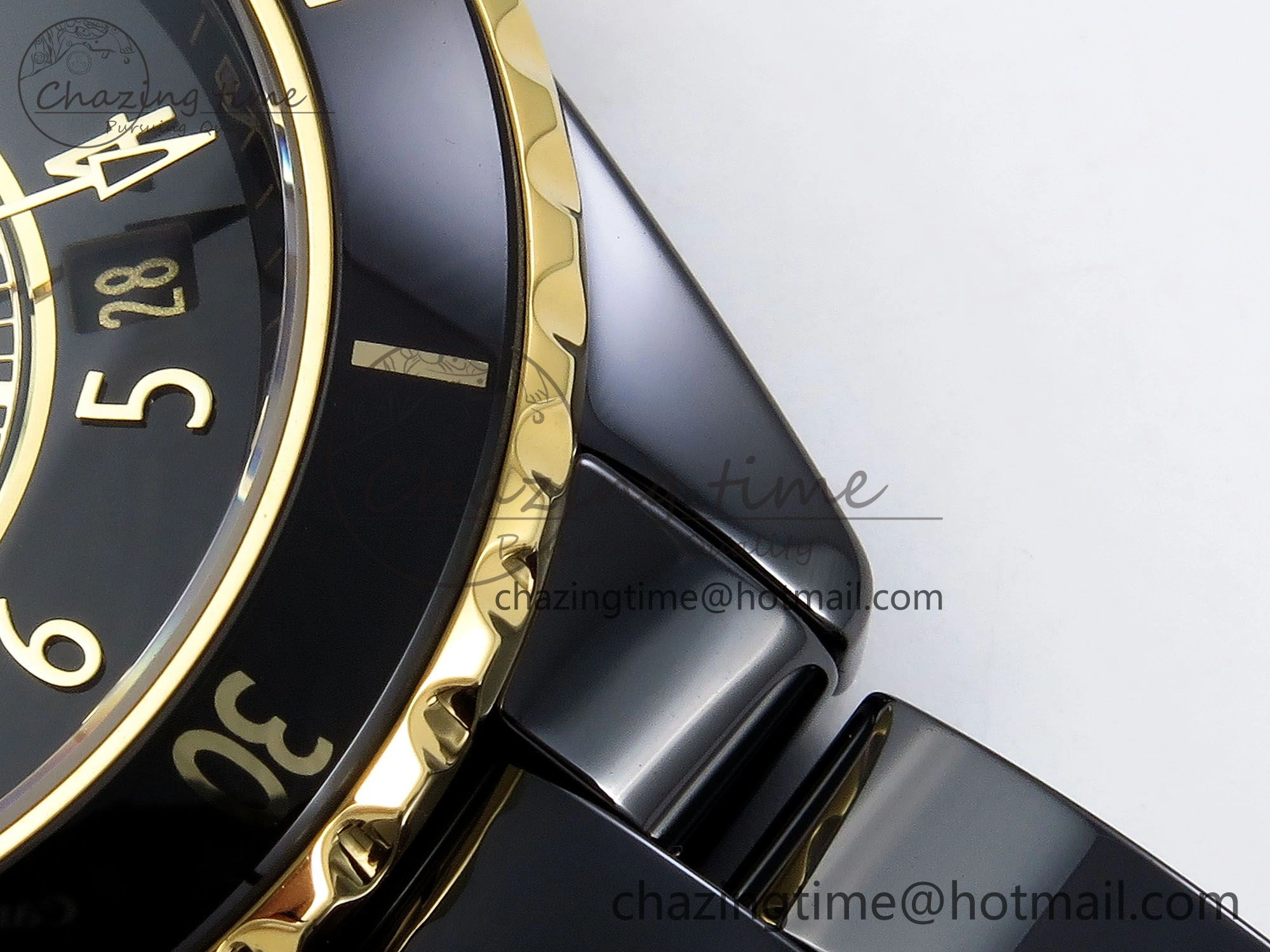 J13 38mm YG Black Ceramic BVF 1:1 Best Edition Black Dial on Bracelet A12.1