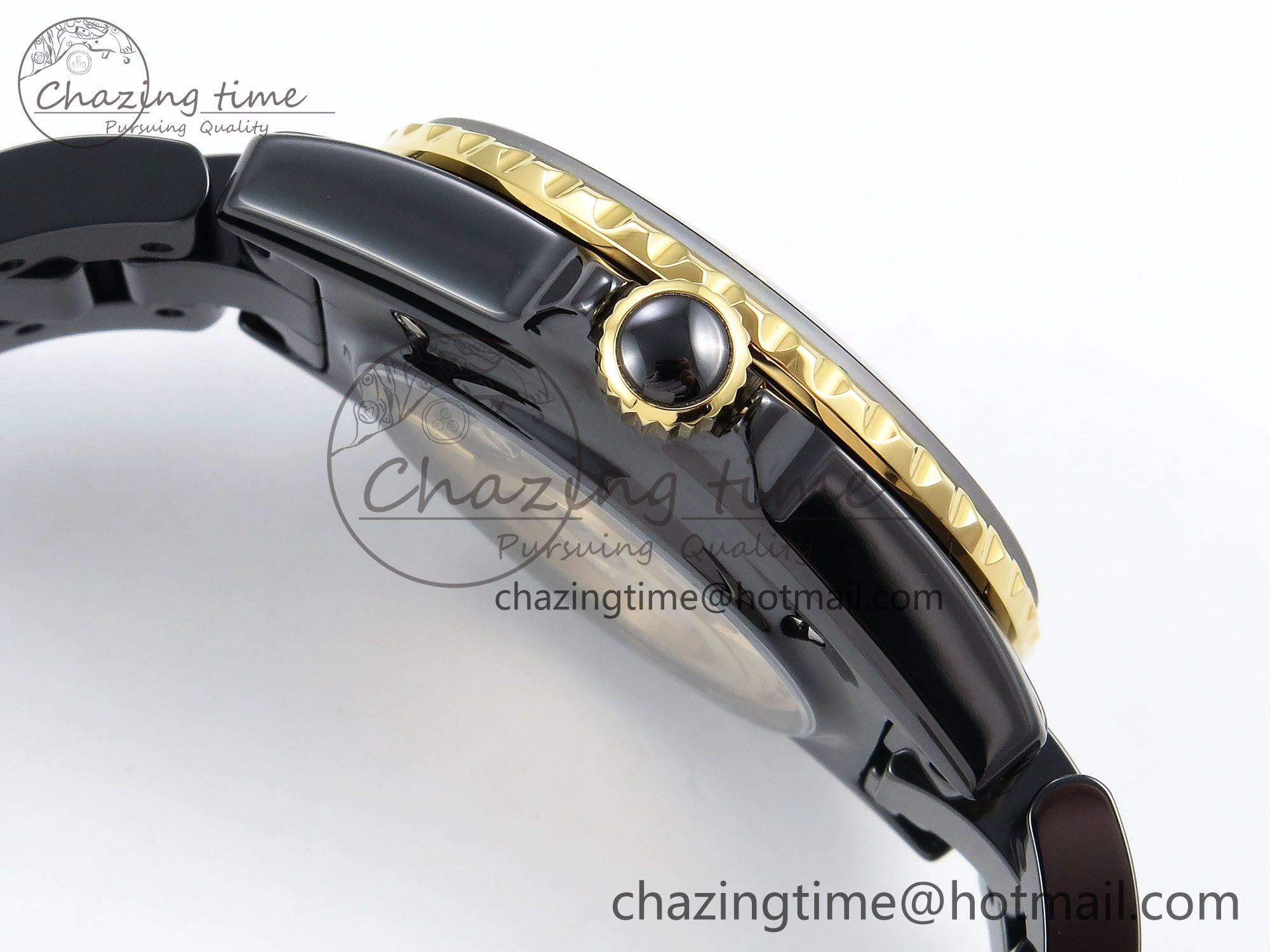 J13 38mm YG Black Ceramic BVF 1:1 Best Edition Black Dial on Bracelet A12.1
