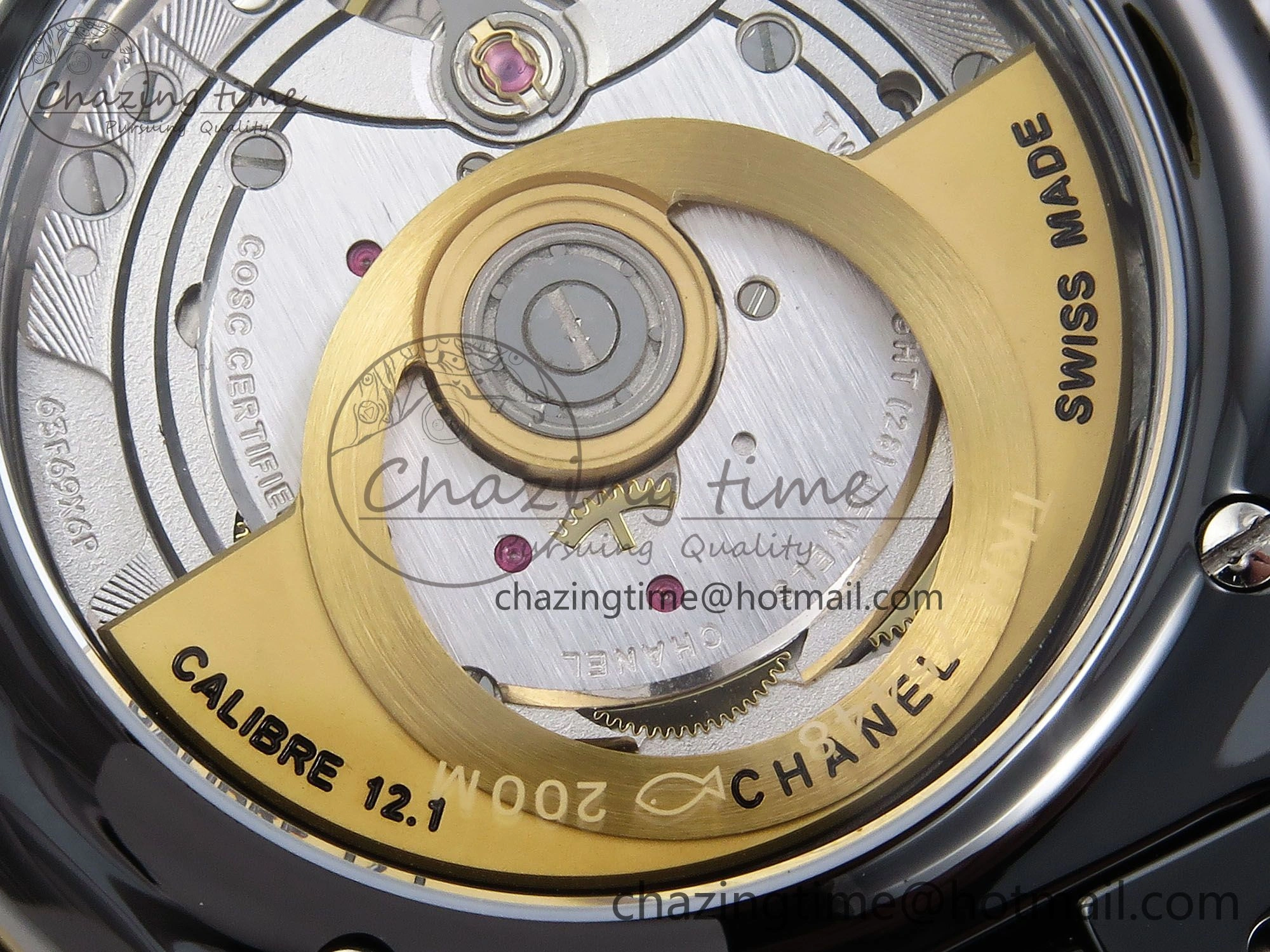 J13 38mm YG Black Ceramic BVF 1:1 Best Edition Black Dial on Bracelet A12.1