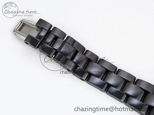 J13 38mm YG Black Ceramic BVF 1:1 Best Edition Black Dial on Bracelet A12.1
