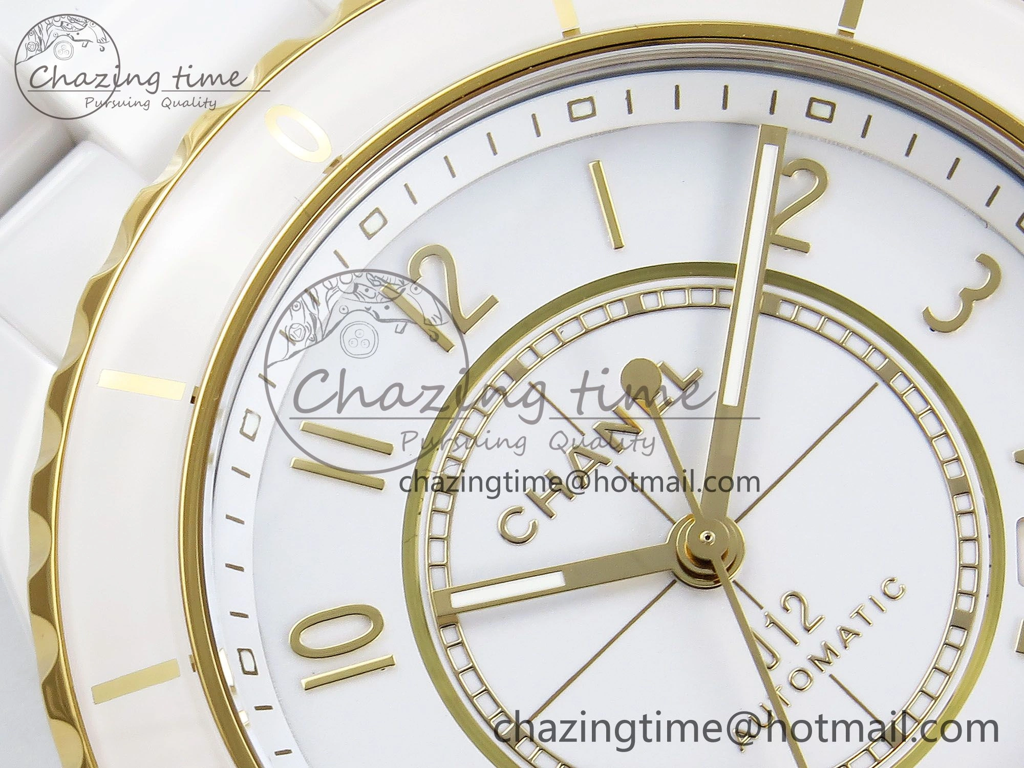 J13 38mm YG White Ceramic BVF 1:1 Best Edition White Dial on Bracelet A12.1