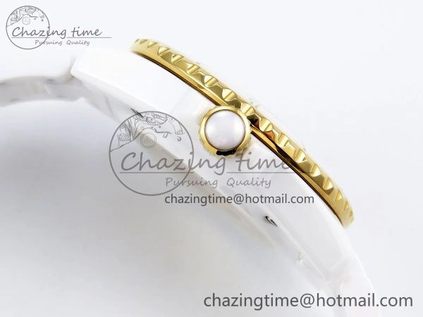 J13 38mm YG White Ceramic BVF 1:1 Best Edition White Dial on Bracelet A12.1