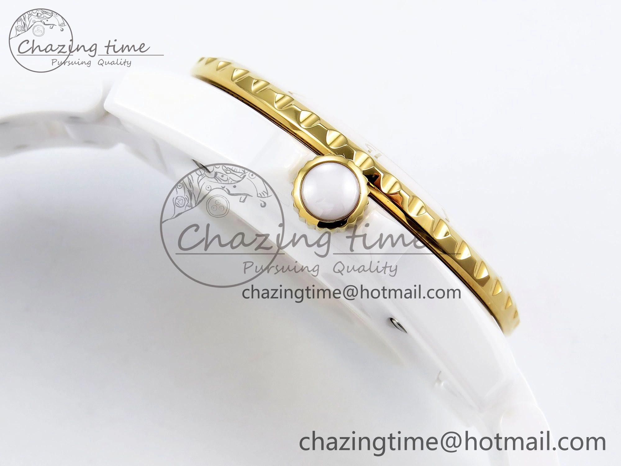 J13 38mm YG White Ceramic BVF 1:1 Best Edition White Dial on Bracelet A12.1