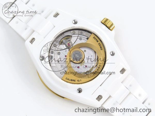 J13 38mm YG White Ceramic BVF 1:1 Best Edition White Dial on Bracelet A12.1
