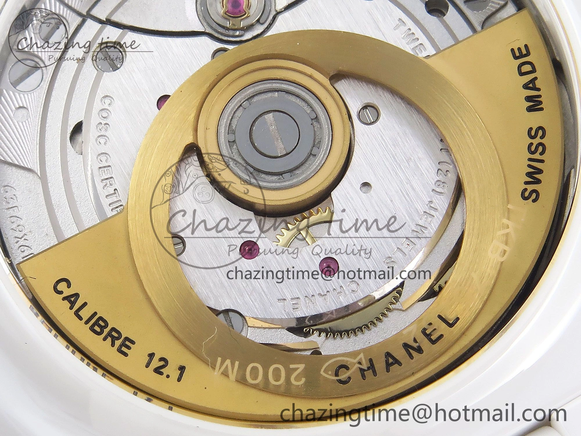 J13 38mm YG White Ceramic BVF 1:1 Best Edition White Dial on Bracelet A12.1