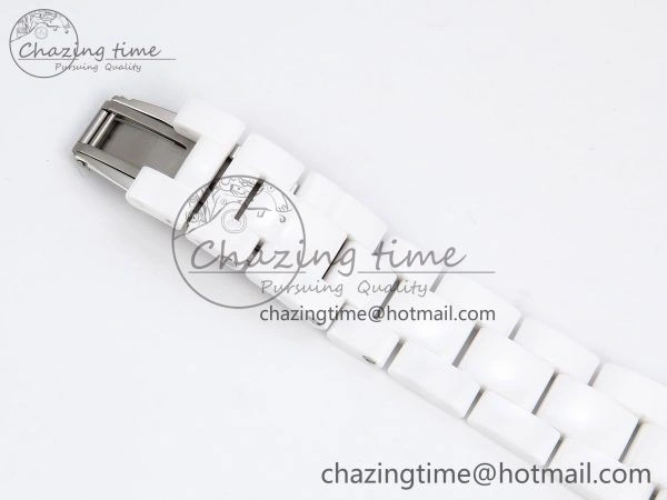 J13 38mm YG White Ceramic BVF 1:1 Best Edition White Dial on Bracelet A12.1