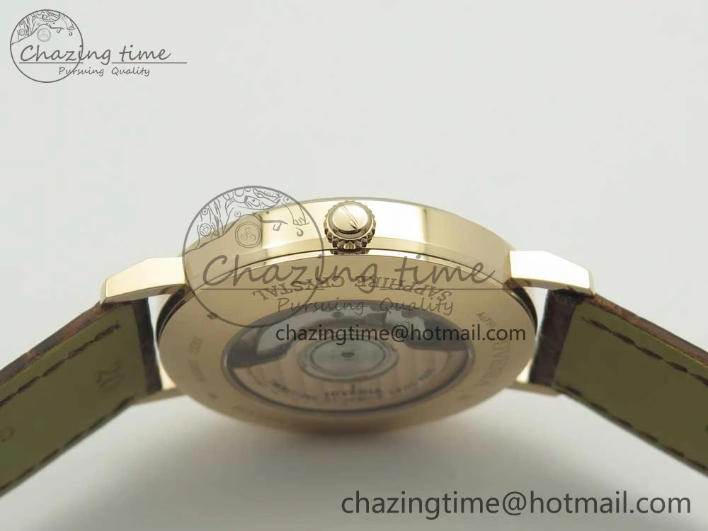 Juvenia Sextant RG FKF Best Edition Black Dial on Brown Leather Strap A2892