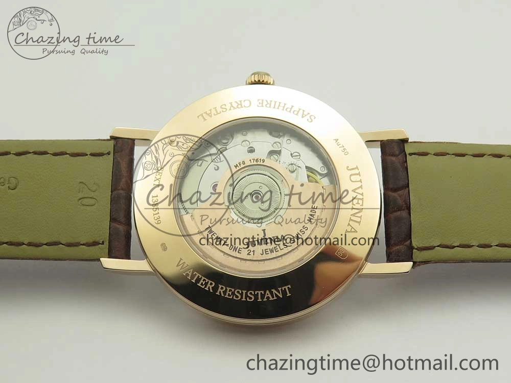 Juvenia Sextant RG FKF Best Edition White Dial on Brown Leather Strap A2892