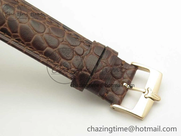 Juvenia Sextant RG FKF Best Edition White Dial on Brown Leather Strap A2892