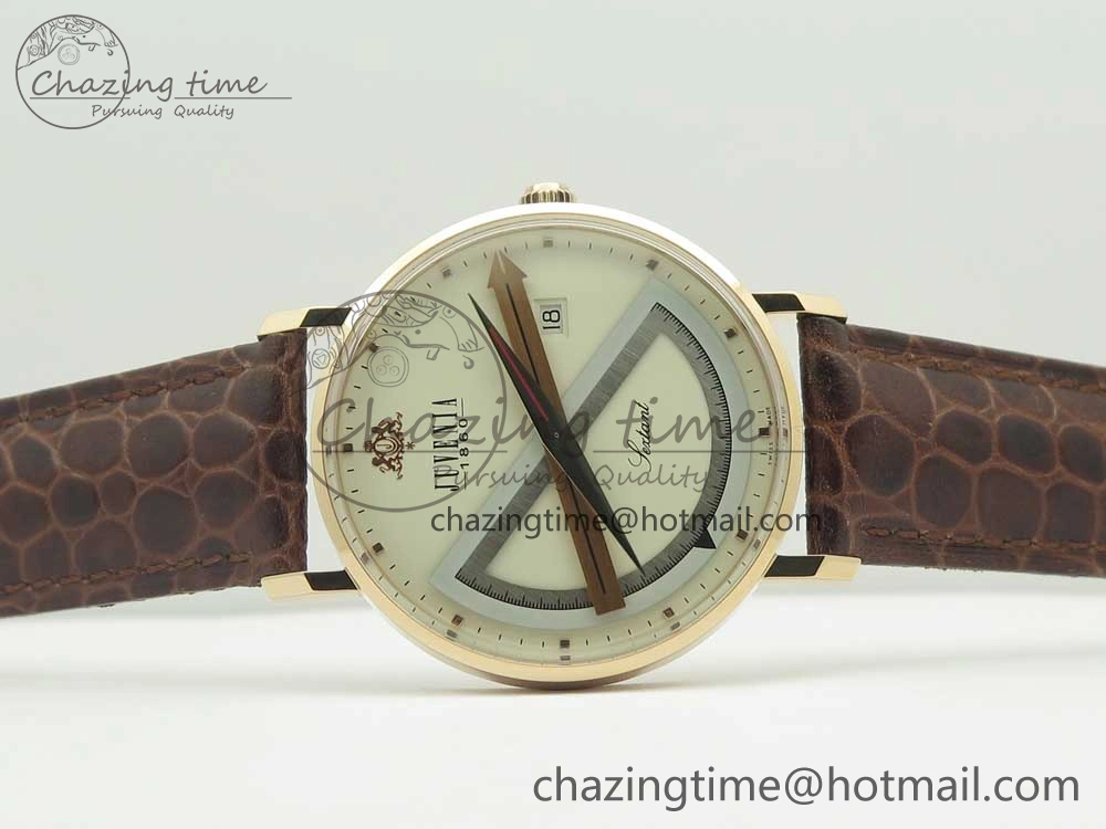 Juvenia Sextant RG FKF Best Edition White Dial on Brown Leather Strap A2892