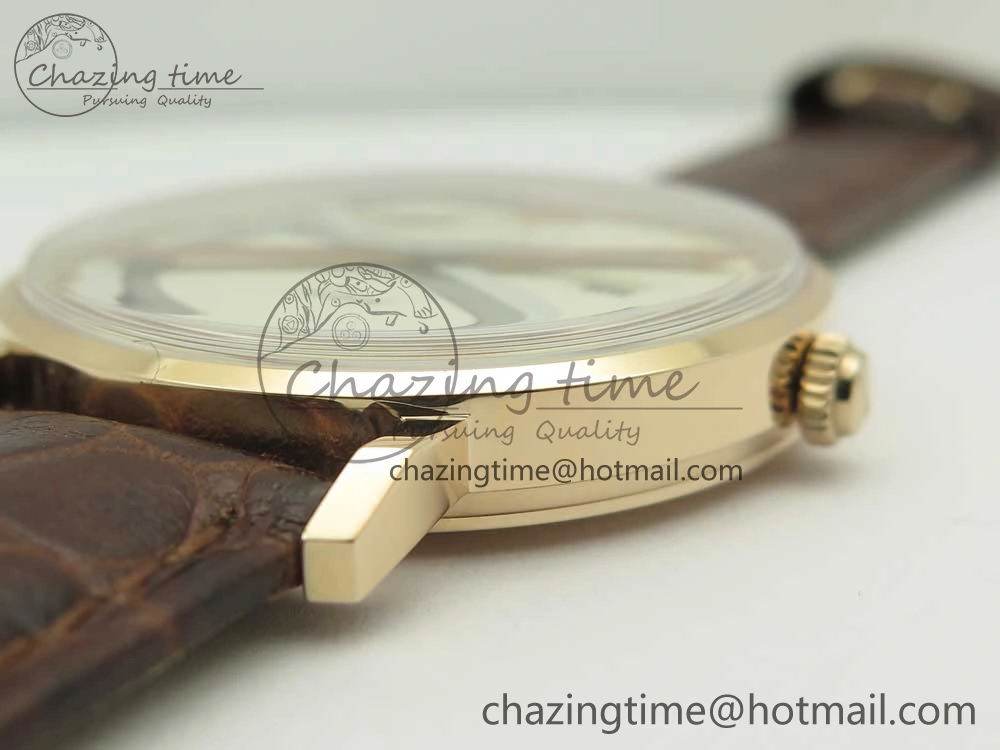 Juvenia Sextant RG FKF Best Edition White Dial on Brown Leather Strap A2892