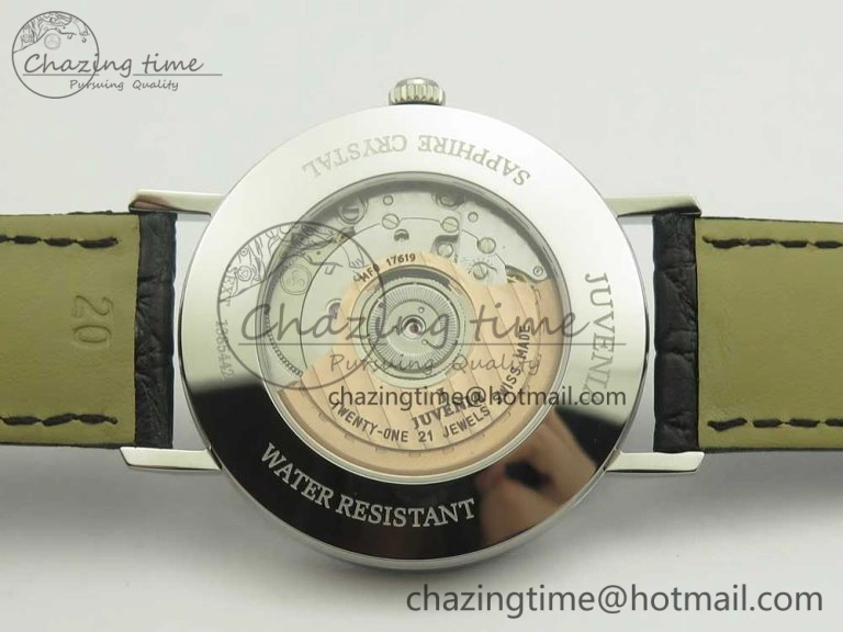 Juvenia Sextant SS FKF Best Edition Black Dial on Black Leather Strap A2892