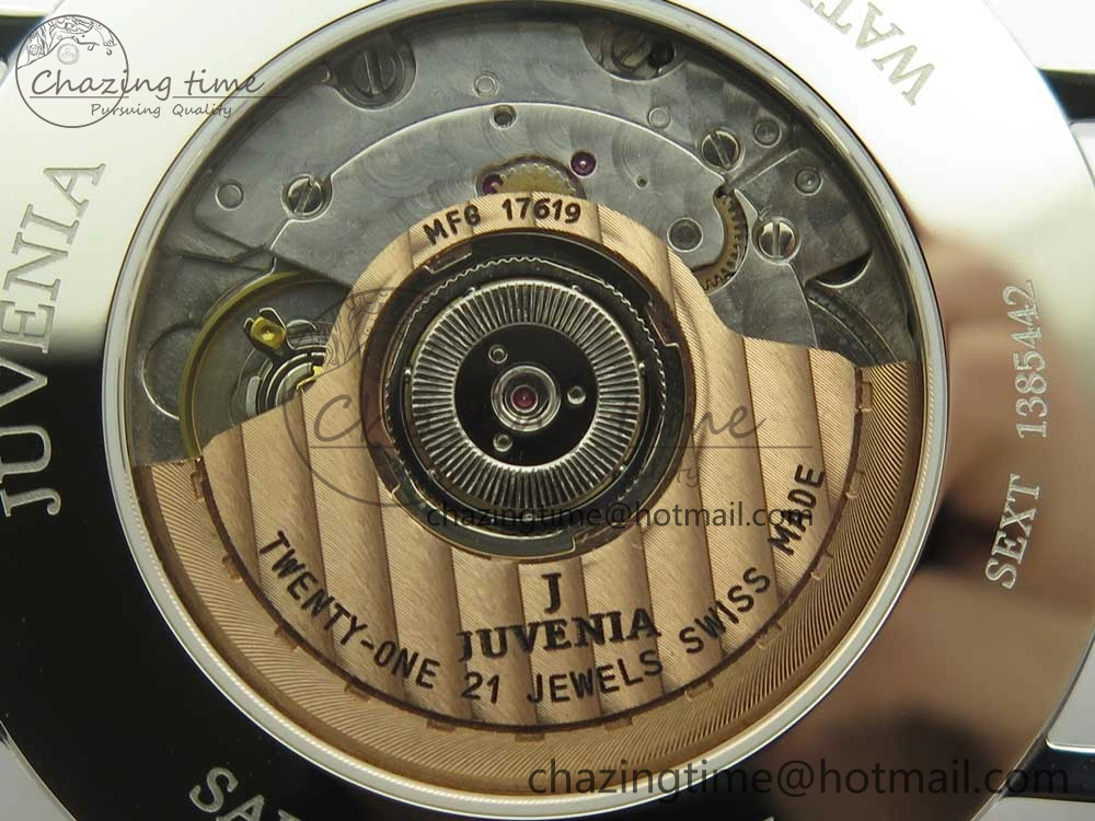 Juvenia Sextant SS FKF Best Edition Black Dial on Black Leather Strap A2892