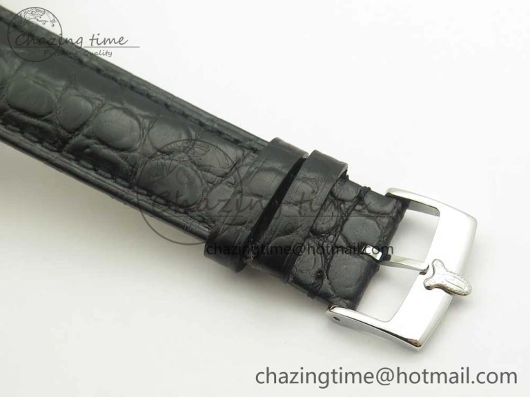 Juvenia Sextant SS FKF Best Edition Black Dial on Black Leather Strap A2892