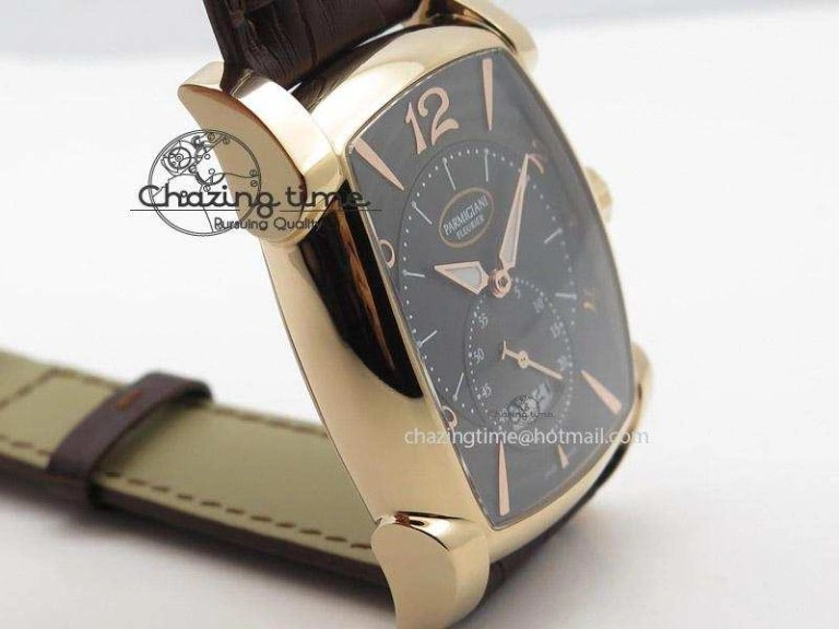 Kalpa Grande RG Black Textured Dial On Brown Leather Strap A331