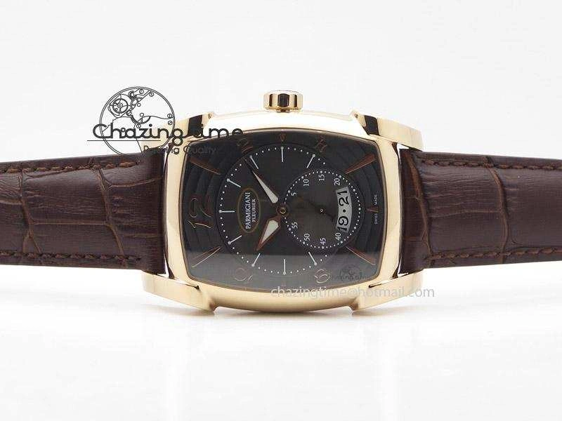 Kalpa Grande RG Black Textured Dial On Brown Leather Strap A331