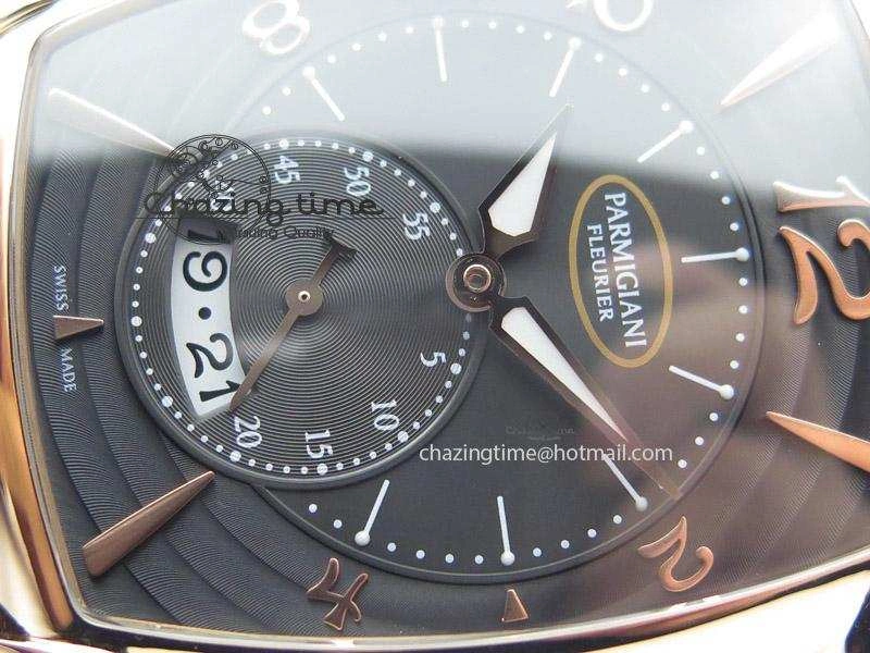 Kalpa Grande RG Black Textured Dial On Brown Leather Strap A331