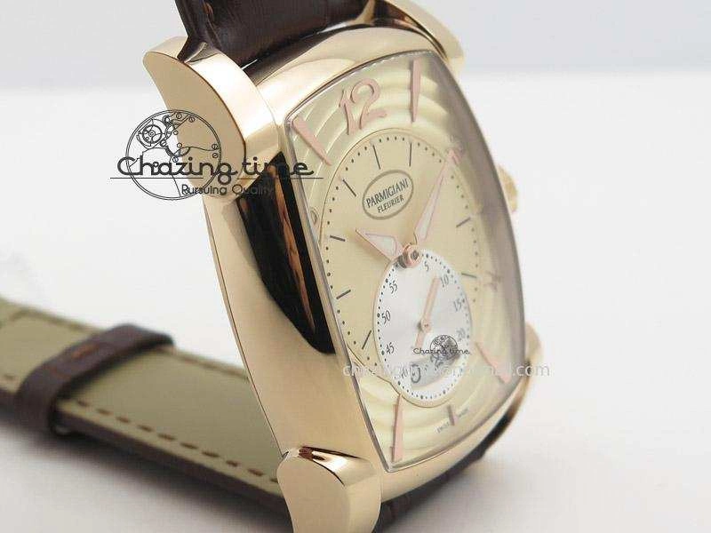 Kalpa Grande RG Gold Textured Dial On Brown Leather Strap A331