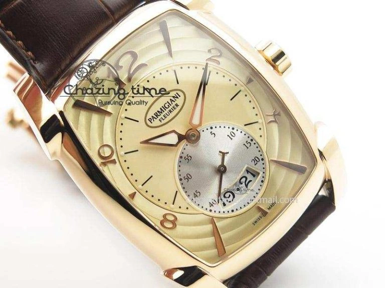 Kalpa Grande RG Gold Textured Dial On Brown Leather Strap A331