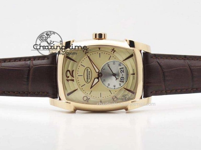Kalpa Grande RG Gold Textured Dial On Brown Leather Strap A331