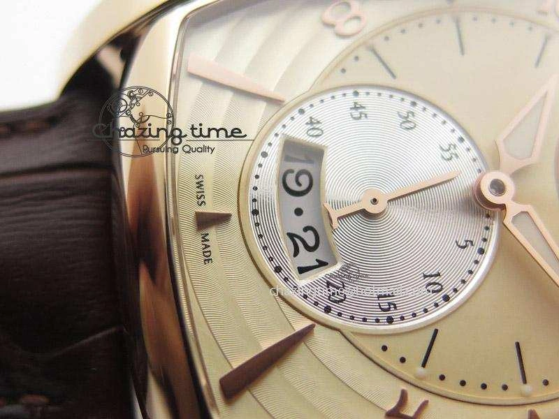 Kalpa Grande RG Gold Textured Dial On Brown Leather Strap A331