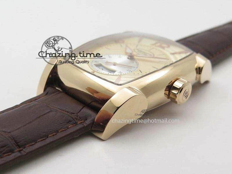 Kalpa Grande RG Gold Textured Dial On Brown Leather Strap A331