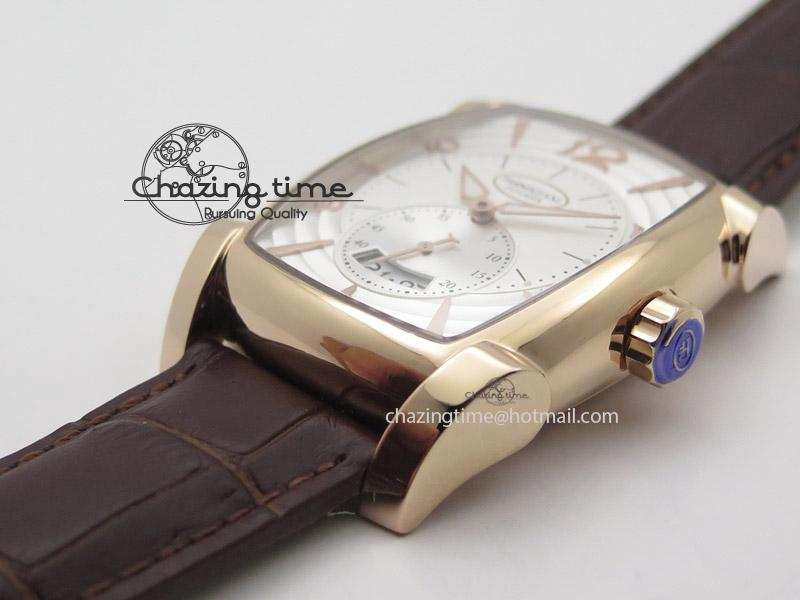 Kalpa Grande RG White Textured Dial On Brown Leather Strap A331